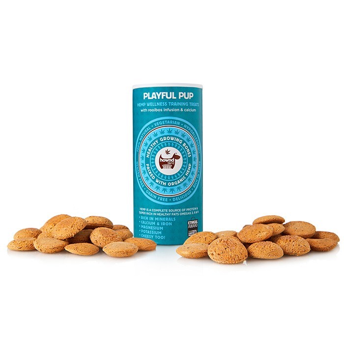 Puppy Dog Treats. Playful Pup Hemp Wellness Treats. Vegetarian. Rich Calcium & Omegas 3, 6, 9